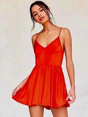 Urban Outfitters Red Spaghetti-Strap Romper